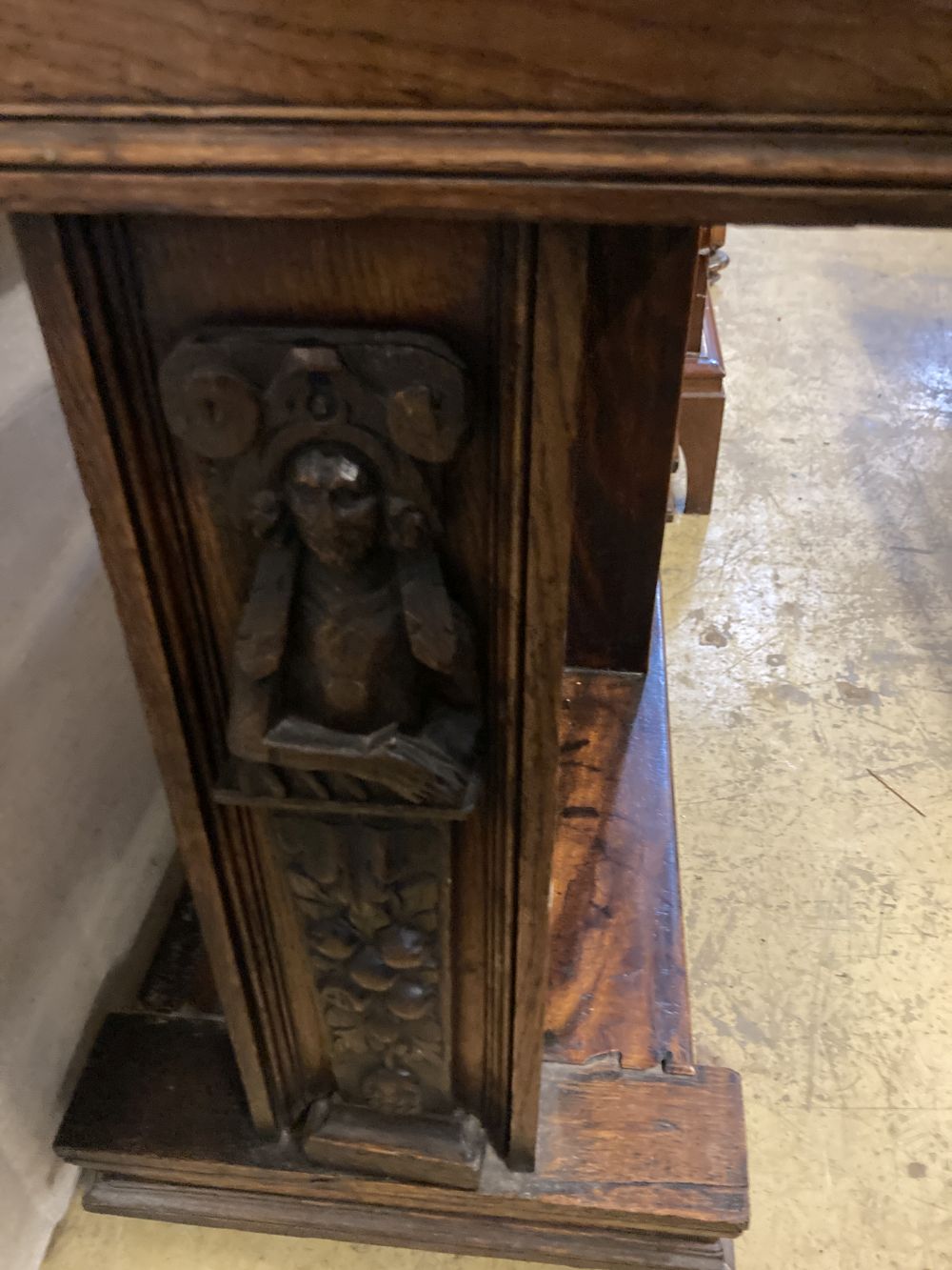 A 19th century Continental oak side table, width 89cm depth 46cm height 73cm